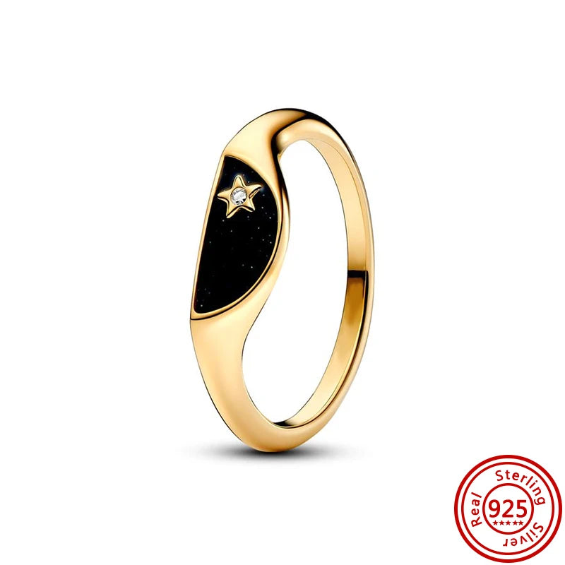2025 925 Pure Silver Crown Sparkling Zircon Charm Ring for Women | Fashion Jewelry Anniversary Gift