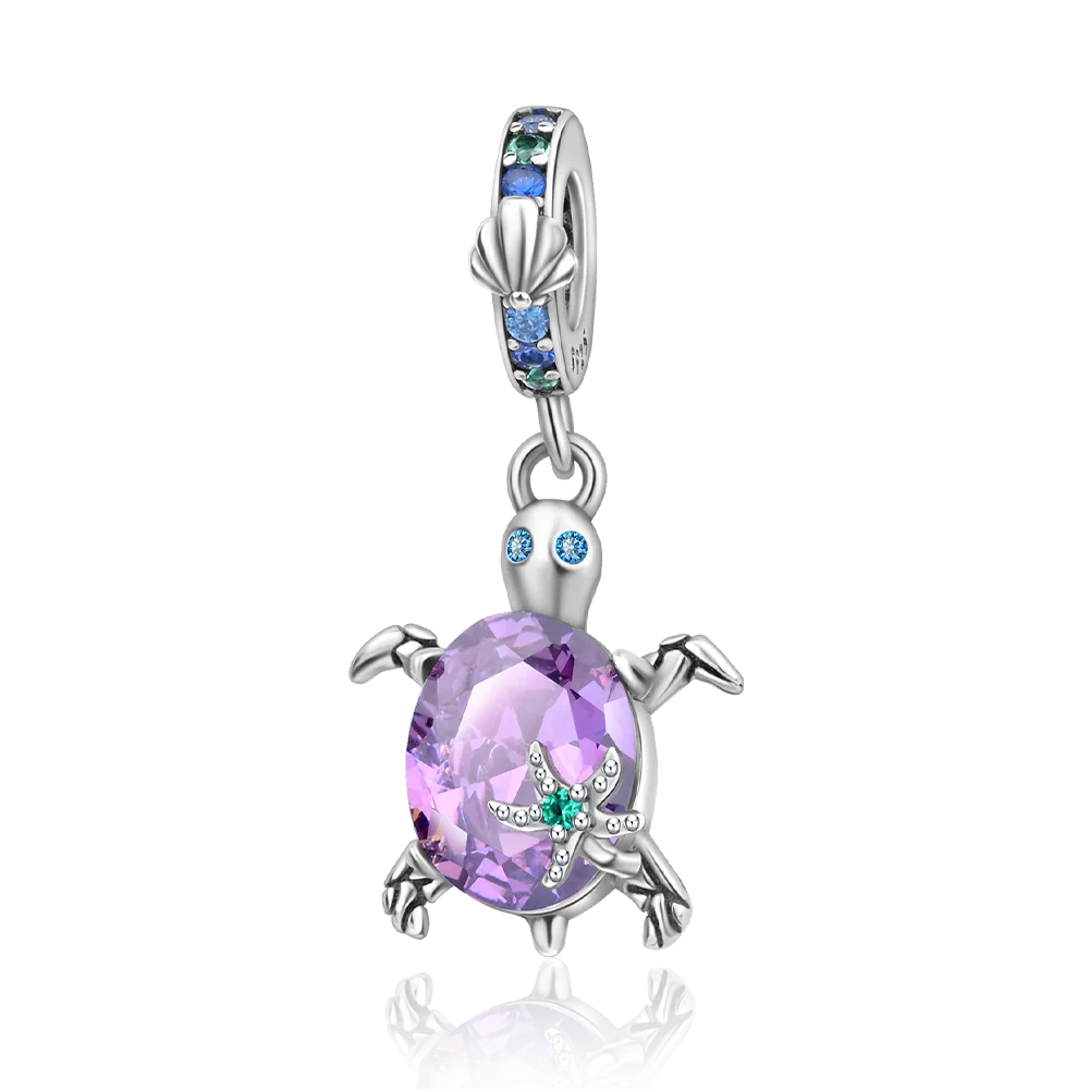 Hot Sale 925 Sterling Silver Summer Ocean Star & Turtle Dangle Charm Bead | Fit Pandora Bracelet