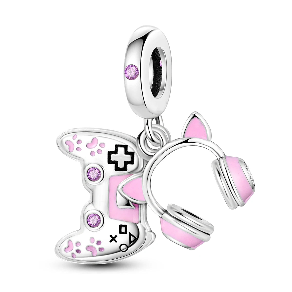 925 Sterling Silver Pink Ballet Girl Charms | Bow Pendant Beads Fit Original Bracelet & Necklace DIY Jewelry for Women