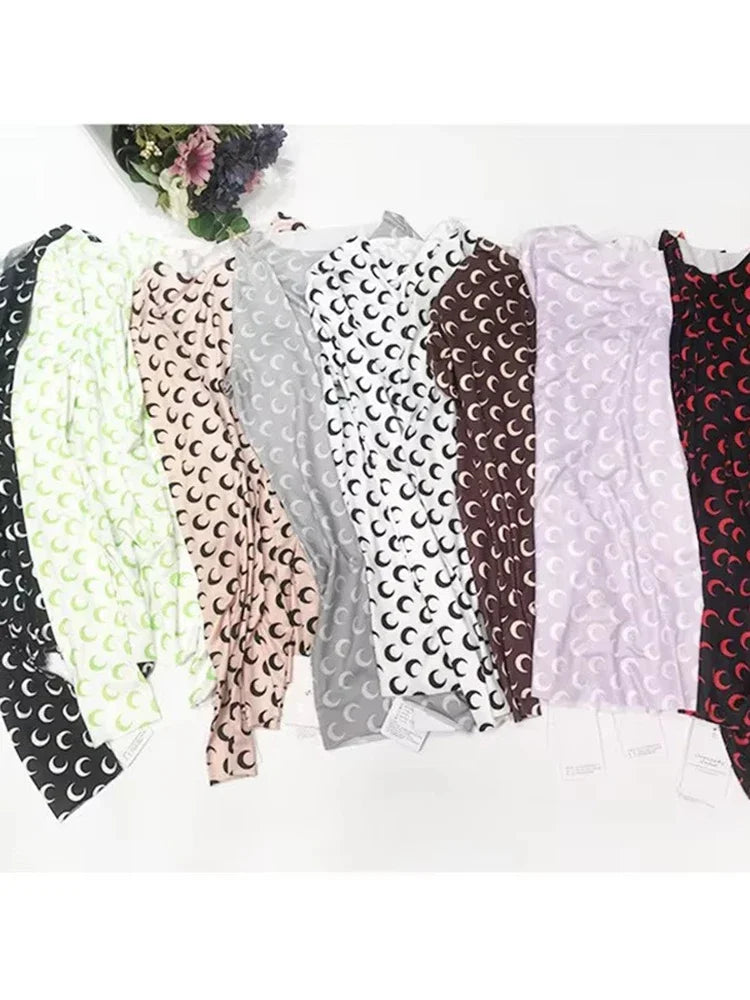 Spring Autumn Women’s Long Sleeve Ice Silk T-Shirt – Sun Protection Printed Mesh Base Layer Casual Top 🌿✨