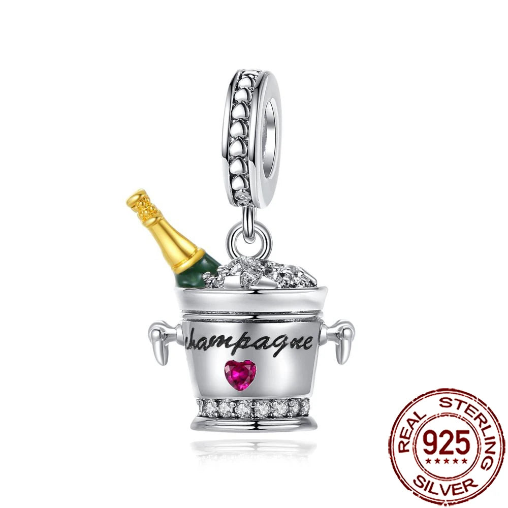 2025 New 925 Sterling Silver Coffee, Cake, Fruit & Burger Charms | Fit Pandora Bracelet & Necklace DIY Jewelry