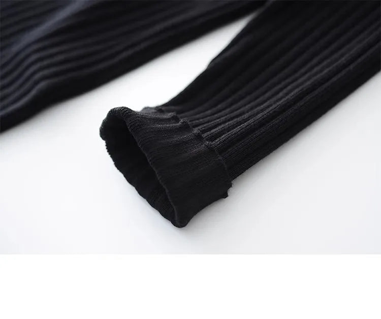 Elegant Knitted Midi Dress for Women – Knee-Length Base Layer Dress, Autumn Winter Polyester One-Step Skirt