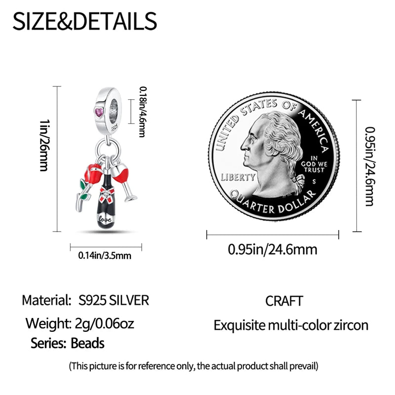 925 Sterling Silver Western Cowboy Boots Charm Bead | Hobby Series Pendant for Bracelet DIY Jewelry Gift