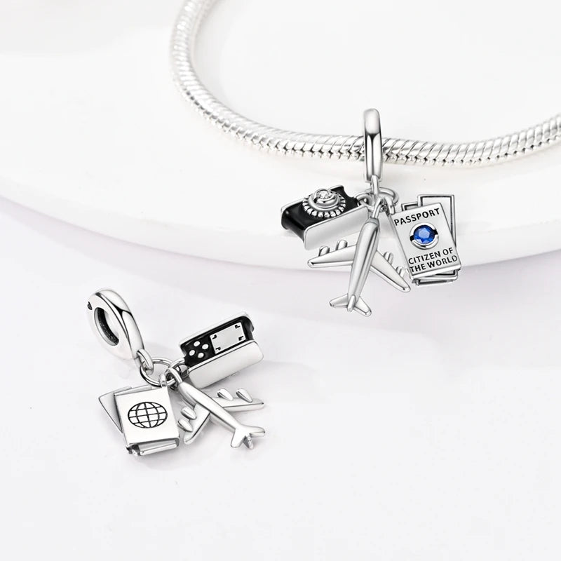 Original 925 Sterling Silver Paris Tower & Travel Charms – DIY Bracelet & Pendant Jewelry