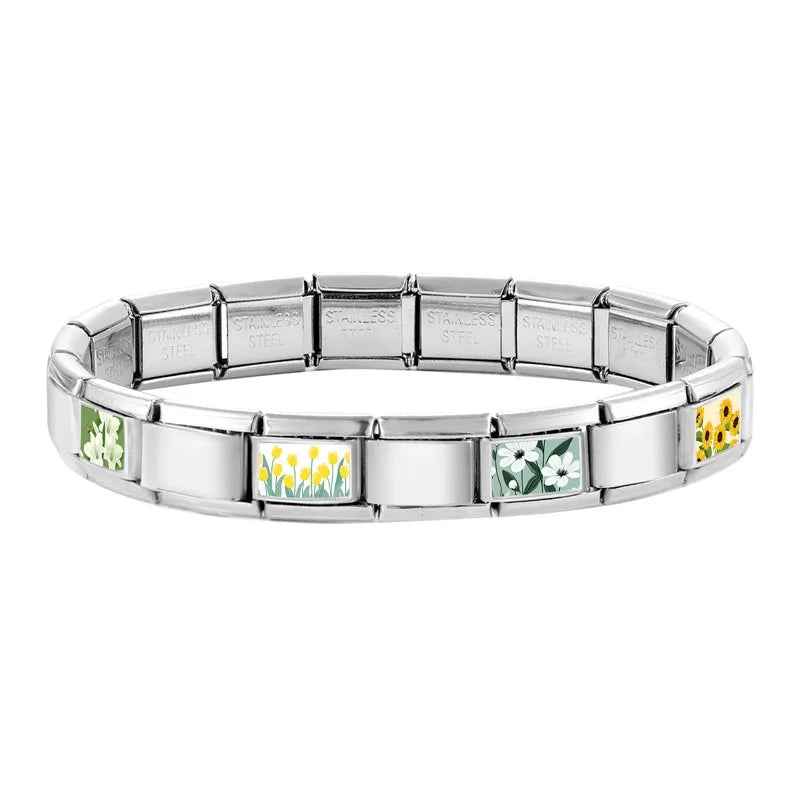 2025 Original Y2K Colorful Cute Cartoon Cats Dogs Italian Charm Links Fit 9mm Stainless Steel Bracelet Men Women DIY Making Gift