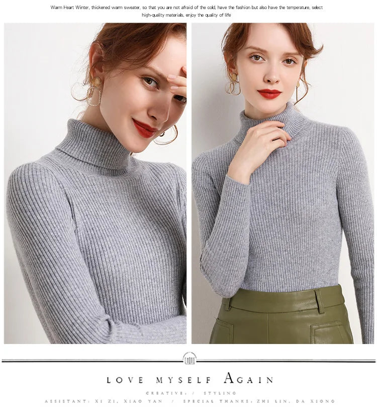 Heliar Women’s Fall Turtleneck Sweater – Soft Knitted Cashmere Pullover, Basic Warm Jumper for Autumn Winter 2024