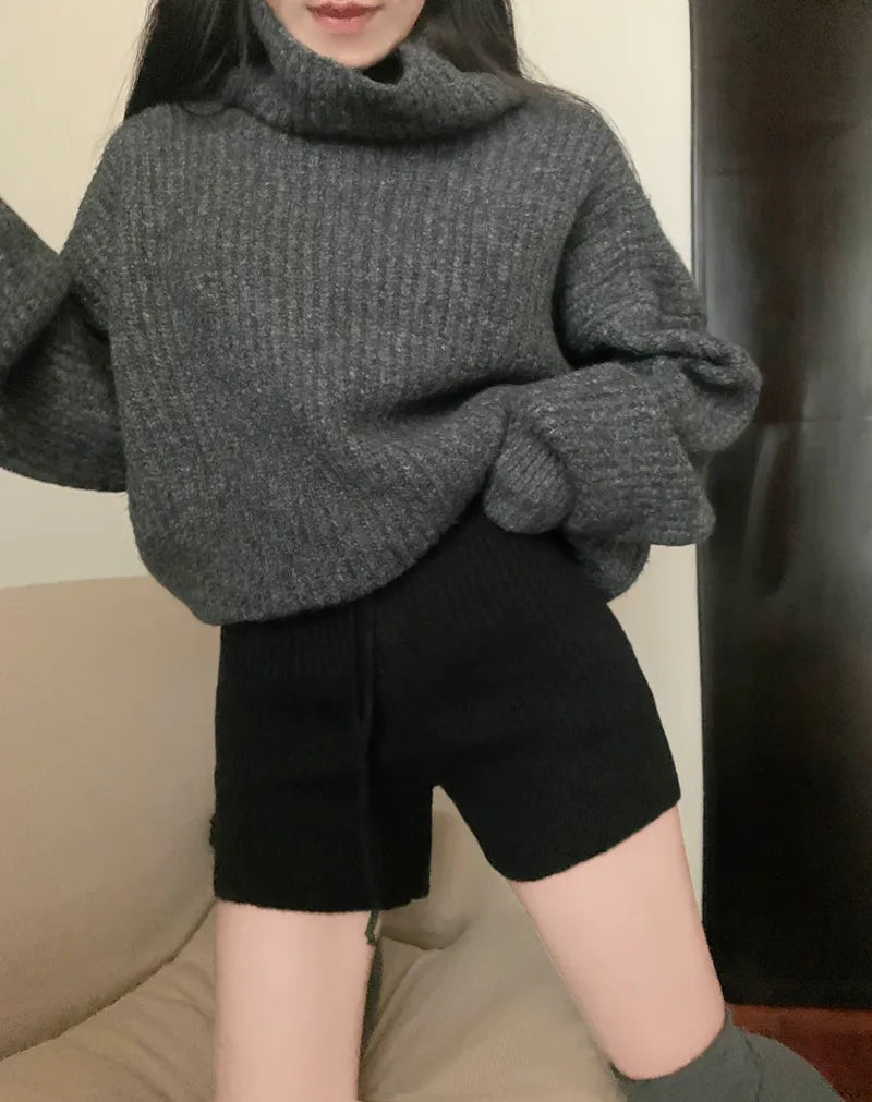High Waist Knitted Wool Wide-Leg Pants for Women – Autumn Casual Straight Bootcut Trousers