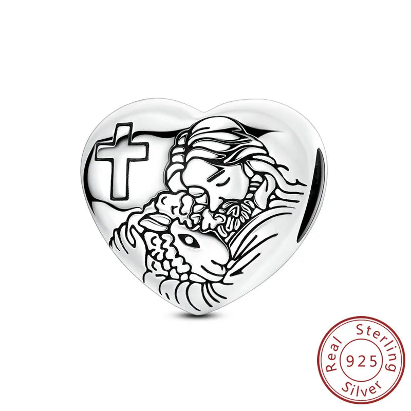 New Love Heart Shaped 925 Sterling Silver Charms – Family & Friendship Charm Beads Fit Original Bracelets for Women