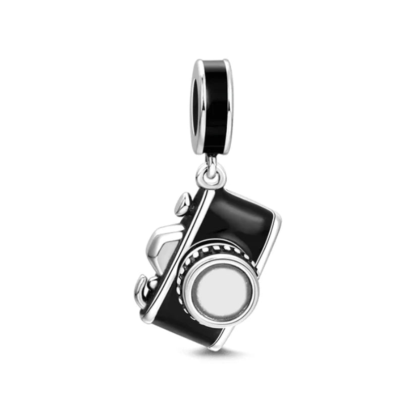 925 Sterling Silver Camera Earphone Watch Charms Beads | DIY Fashion Jewelry for Women Bracelets