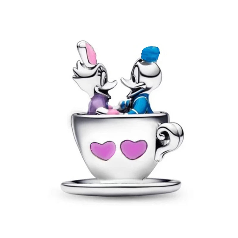 New Miniso 925 Sterling Silver Minnie Mickey Donald Duck Charm Beads | Fit Original Bracelet Necklace DIY Jewelry Gift for Women