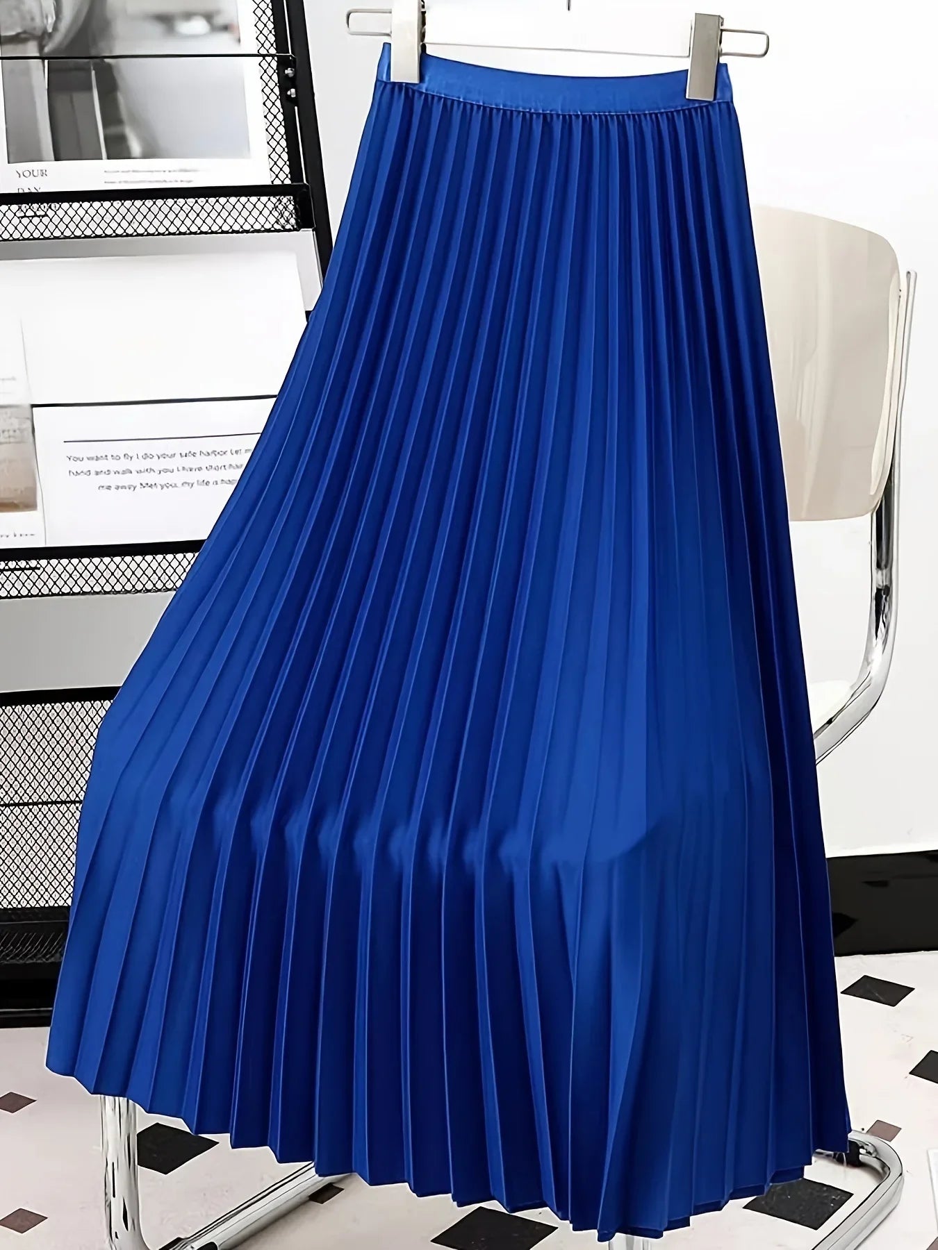Ladies Fashion Casual Long Pleated Skirt – Elegant Vintage Temperament Party Faldas