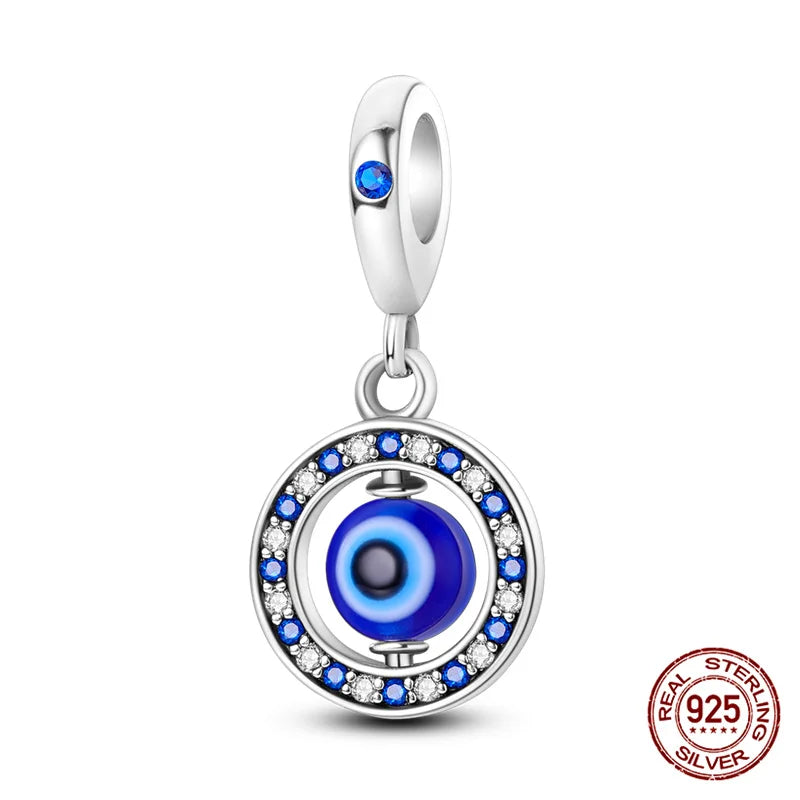 925 Sterling Silver Blue Zircon Evil Eye Charm | Original Devil Eye Series Bead Fits Pandora Bracelet – Women’s DIY Jewelry Gift