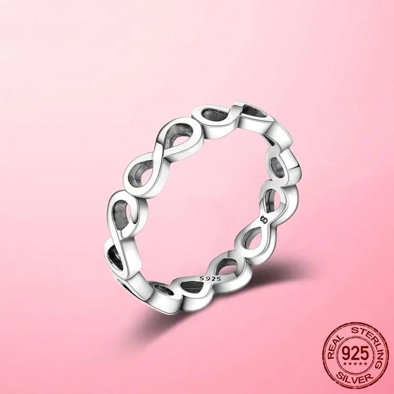 925 Silver Sparkling & Polished Lines Ring for Women | 2025 New Finger Ring | Wedding Engagement Jewelry Gift Anel