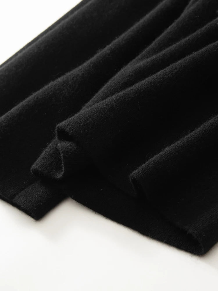 100% Cashmere High Waist Wide Leg Pants | Winter Warm Solid Trousers | Casual Korean Women’s Pants