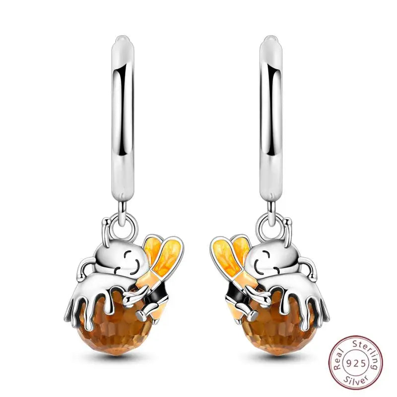 New Original 925 Sterling Silver Sweetheart Bow & Crab Ocean Earrings | Donut Zircon Round Design Women’s Fine Jewelry