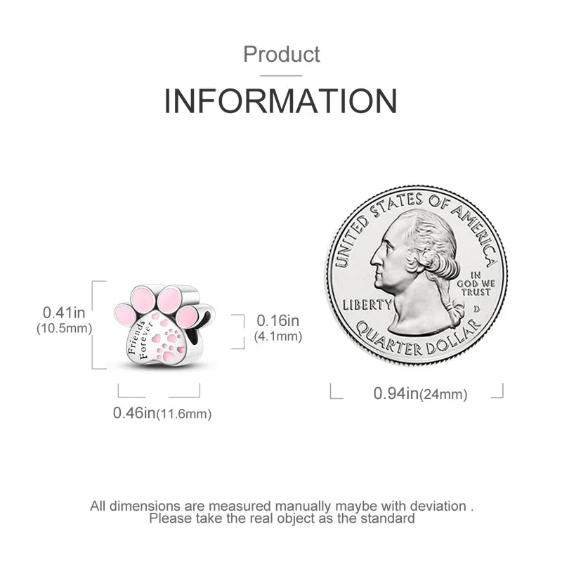 Cute Pet Kitten Puppy Sheep Charms | Fit 925 Original Pandora Bracelets | Colorful Zircon Beads DIY Jewelry Gift