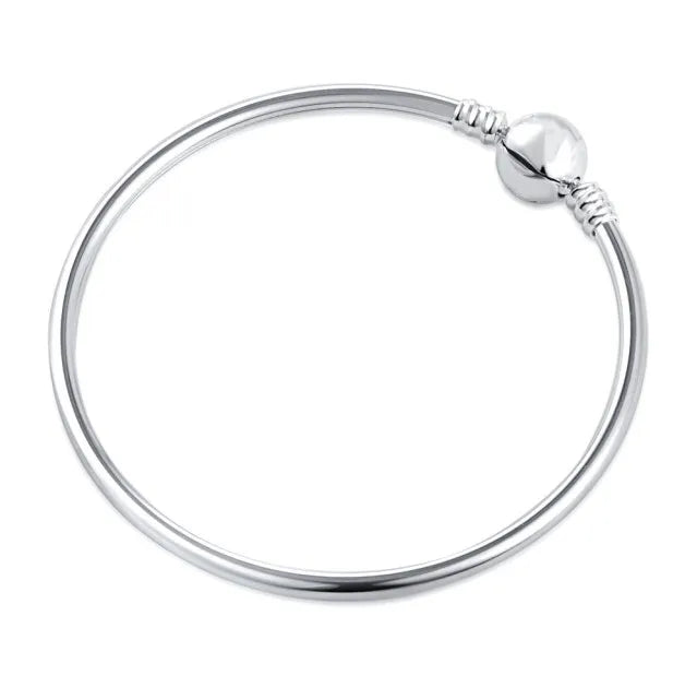 2025 Hot Selling 925 Sterling Silver Leaves & Pearl Blue Charm Bracelet – Women’s DIY Fashion Jewelry Gift