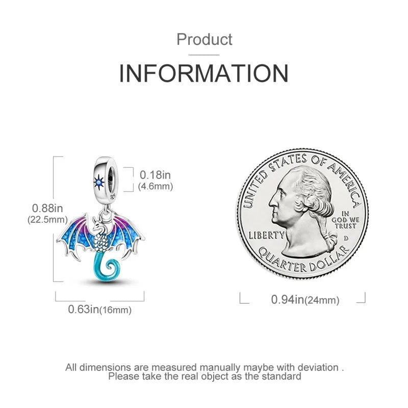 925 Sterling Silver Colorful Luminous Charms | Shell Turtle Star Beads