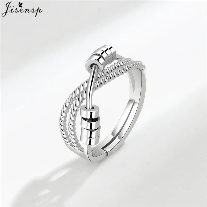 Luxury Fashion Fidget Spinner Ring | Crystal Planet & Butterfly Finger Ring for Women, Anti-Stress Jewelry