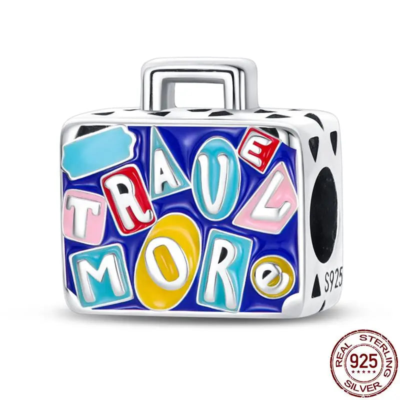 2023 New 925 Sterling Silver Earth Plane & Hot Air Balloon Travel Charms – Fits Pandora Original Bracelets DIY Jewelry