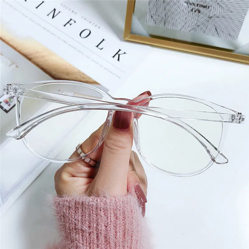 Transparent Anti Blue Light Glasses – Unisex Round Frame Korean Fashion Eyeglasses | Eye Protection Spectacle Eyewear