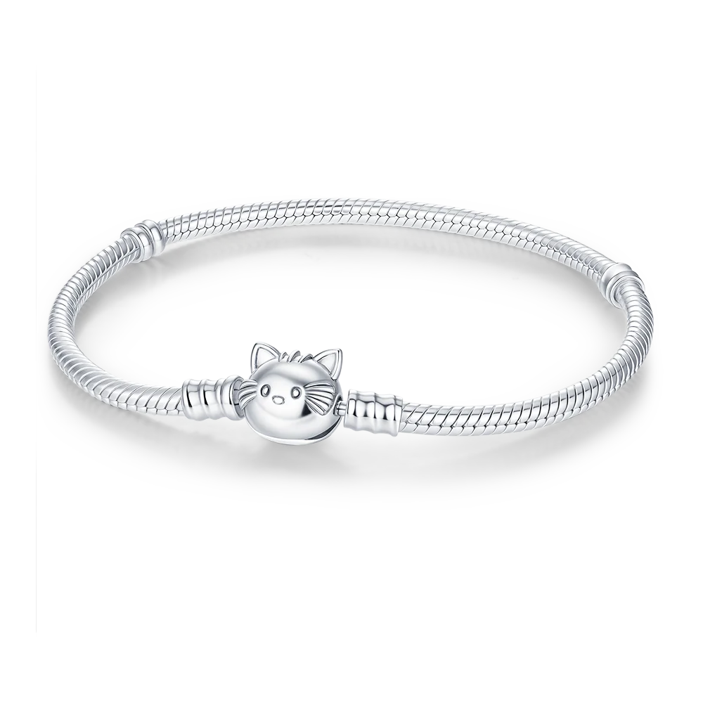 925 Sterling Silver Drop Rubber Bracelet | Love Butterfly & Clover Charm for Women’s DIY Jewelry & Gift