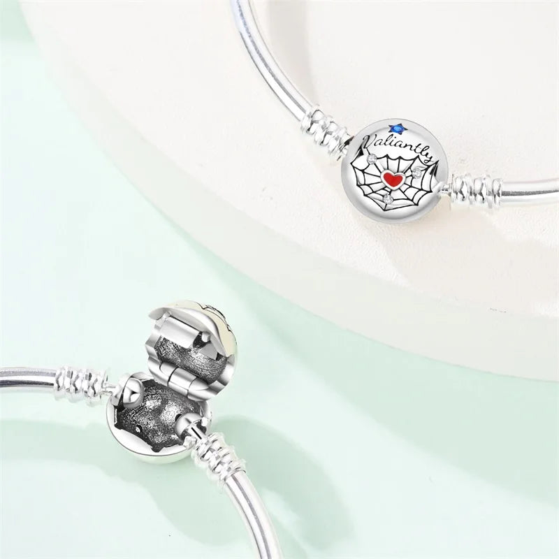 925 Sterling Silver Rainbow Leather Braided Bracelet | Eternal Love Stars & Moon Charm – DIY Women’s Beaded Jewelry Gift