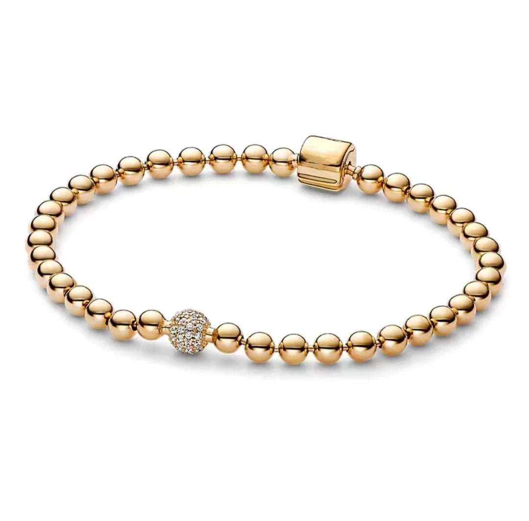 Charming 925 Sterling Silver Tennis Bracelet | DIY Bead Fashion Jewelry Gift