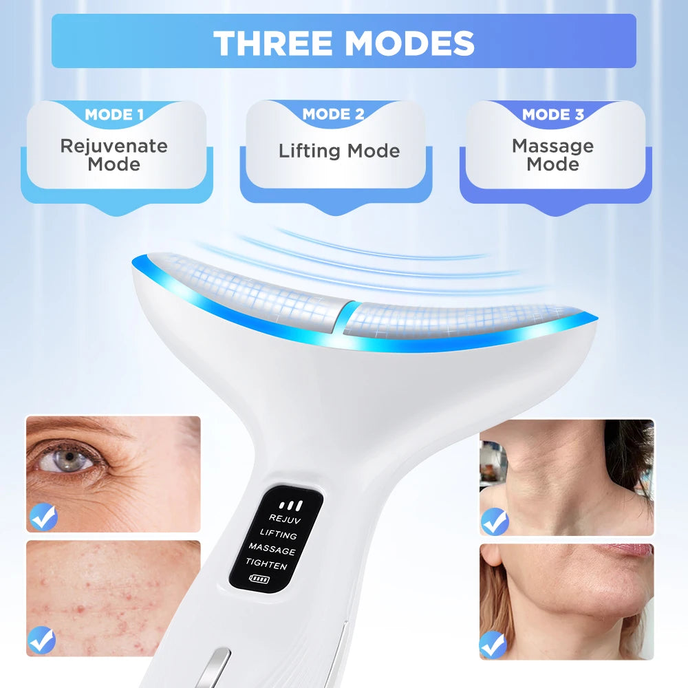 Microcurrent Neck Beauty Device – Face Lifting Firming Massage Instrument with 3 Modes