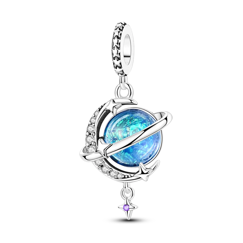 925 Sterling Silver Colorful CZ Zircon Dangle Charm | 2025 New Fashion Bead | Fits Pandora Bracelet | DIY Jewelry Gift