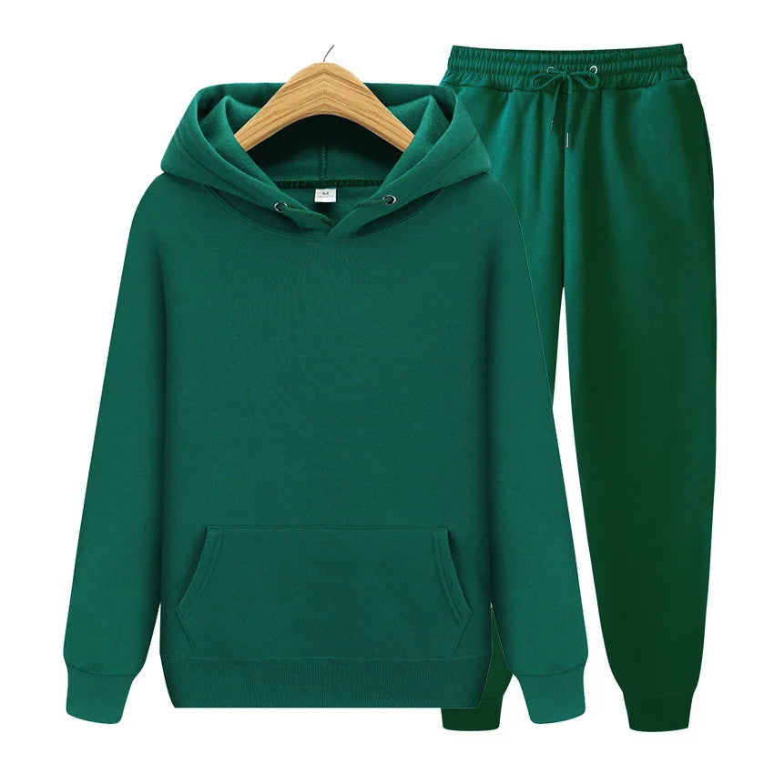 Women’s Hoodie & Pants Set 🍂 Autumn Winter Solid Color Pullover Suit ✨