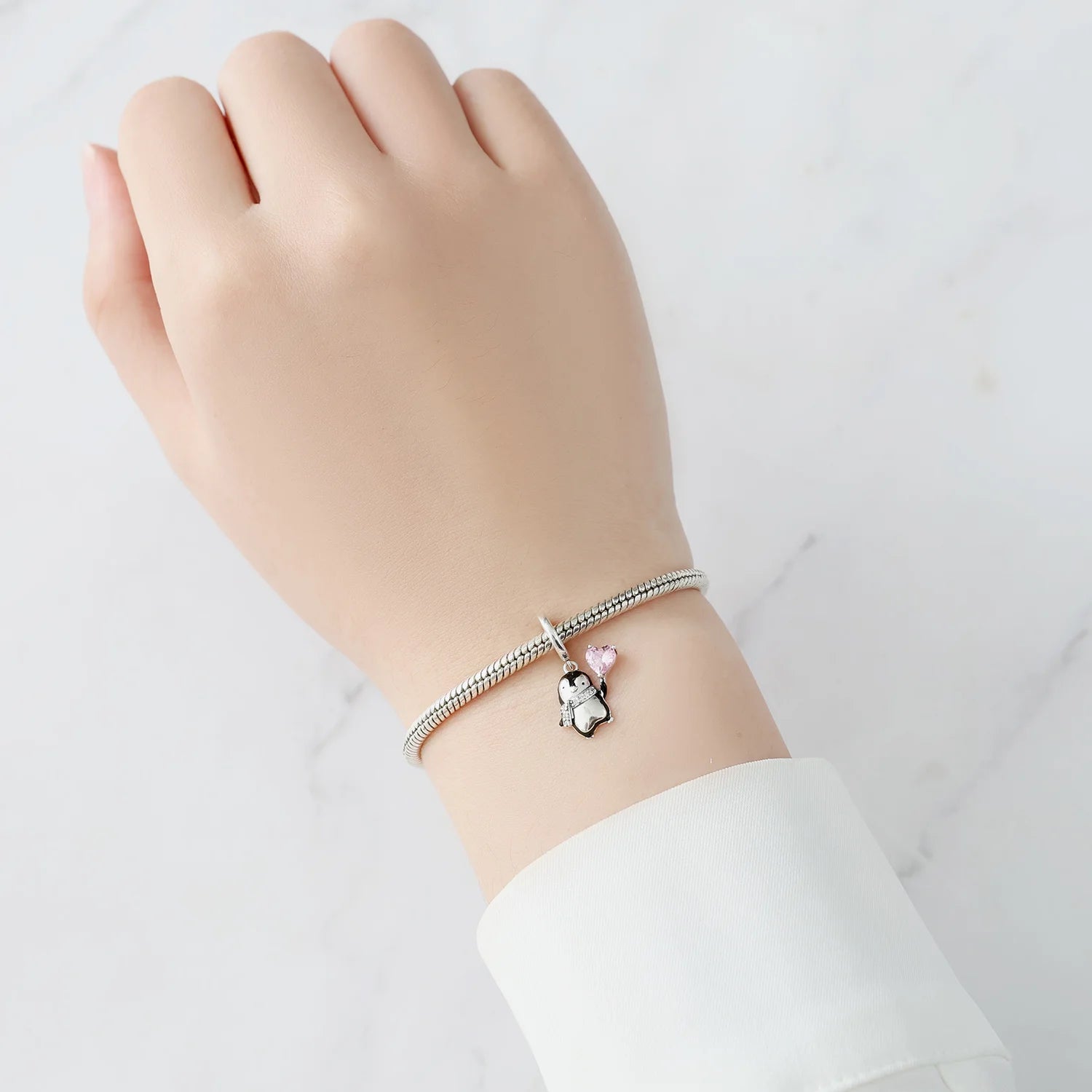 925 Sterling Silver Cute Panda & Penguin Charm Bead | Fun Animal Pendant for Women DIY Bracelet Jewelry Gift