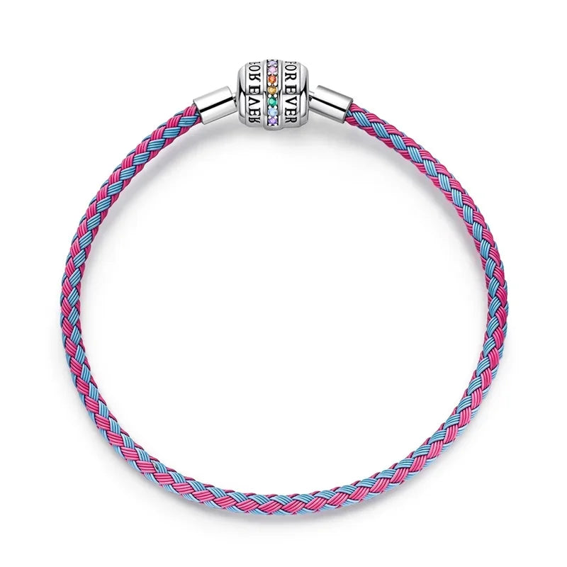 925 Sterling Silver Heart & Star Moon Bracelet | Pave Zirconia Snake Chain, Cat Claw Love Bangle for DIY Jewelry