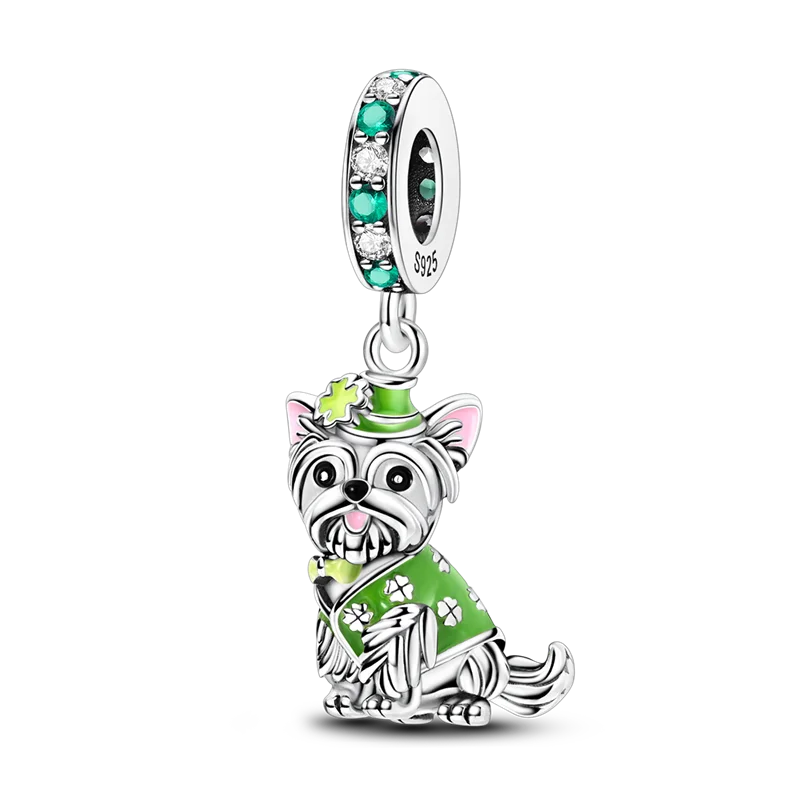 925 Sterling Silver Colorful CZ Zircon Dangle Charm | 2025 New Fashion Bead | Fits Pandora Bracelet | DIY Jewelry Gift