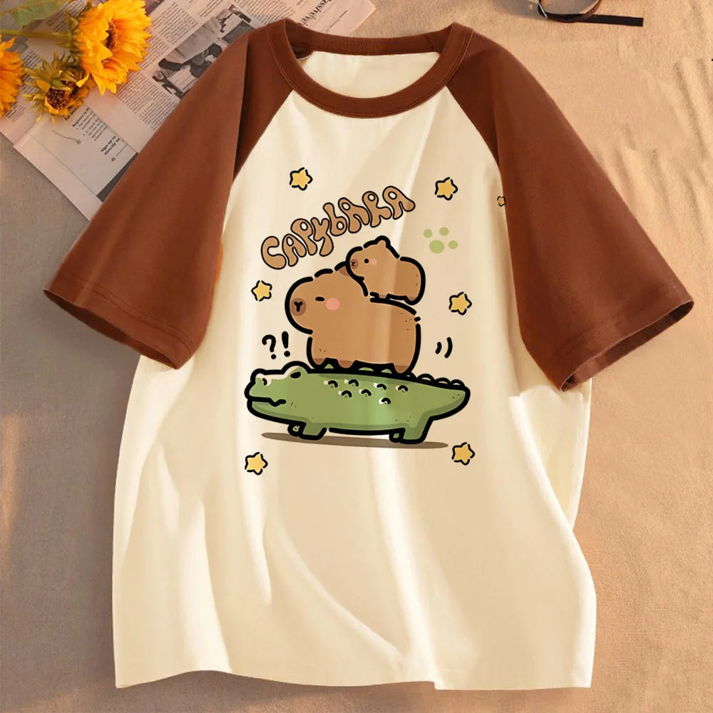 Funny Capybara T-Shirt | Unisex Summer Cute Animal Graphic Tee | Short Sleeve Streetwear Top
