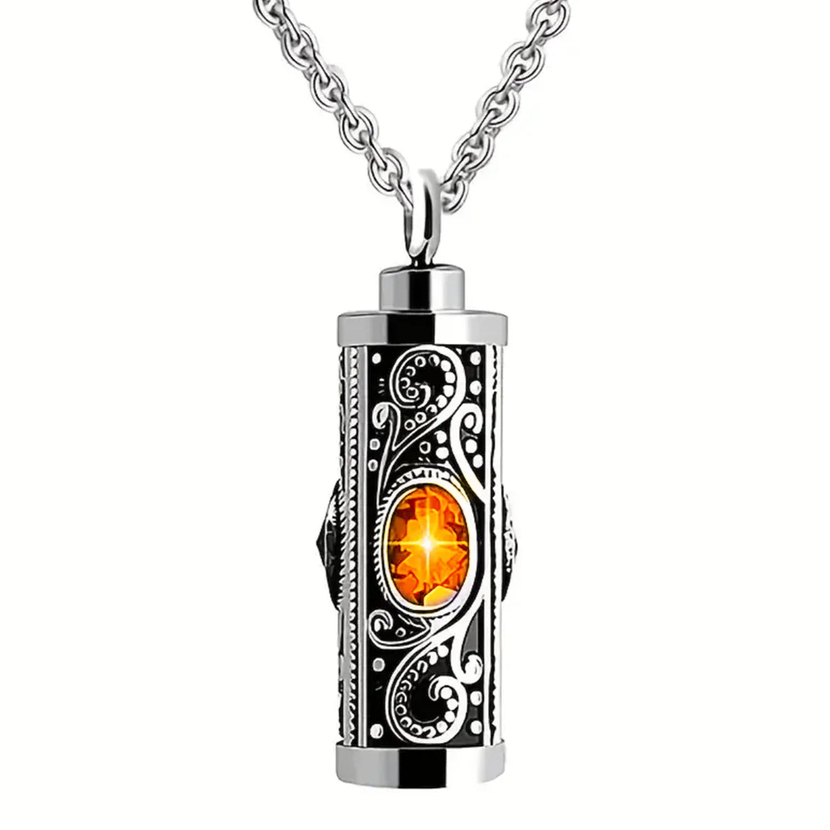 Cremation Urn Necklace for Ashes Stainless Steel Memorial Pendant