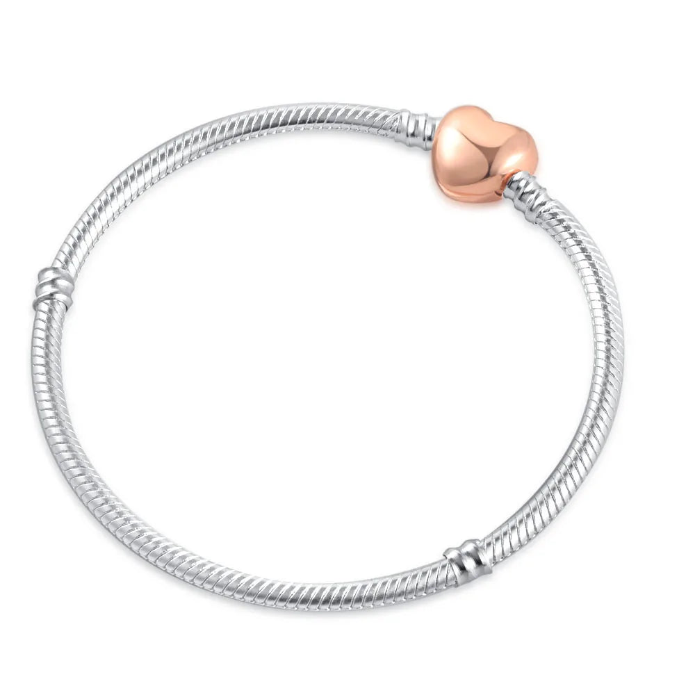 2025 High Quality Heart-shaped Stars Moon Crown Bracelet Charm | 925 Silver Pendant Bead for Women DIY Jewelry Gift