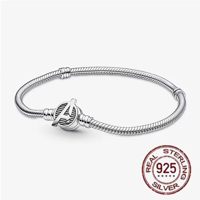 100% 925 Sterling Silver Heart Crown Snake Chain Bracelet | Women’s Fashion DIY Charm Bracelet – Original Fit