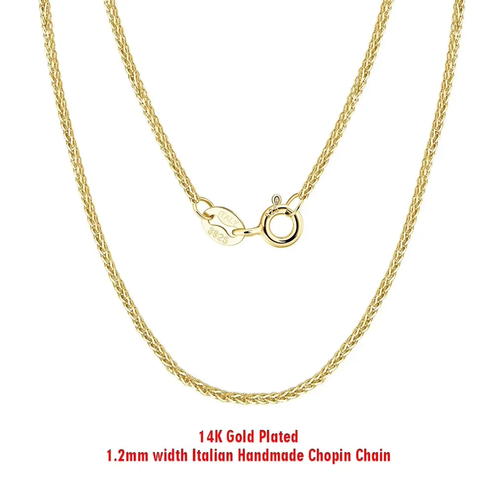 ORSA JEWELS Italian Handmade 1.2mm Chopin Chain Necklace – Solid 925 Sterling Silver Unisex Pendant Neck Chain Jewelry SC53