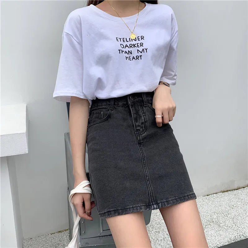 Women’s High Waist A-Line Denim Skirt | Slimming Bodycon Short Skirt Korean Style 2025