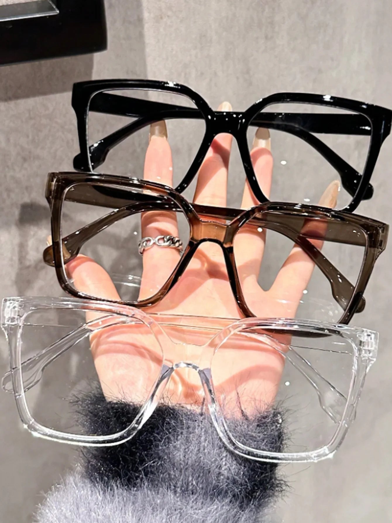 1Pc/2Pcs/3Pcs/4Pcs Elegant Geometric Glasses – Simple & Stylish Transparent Lenses | Daily Office & Reading Eyewear