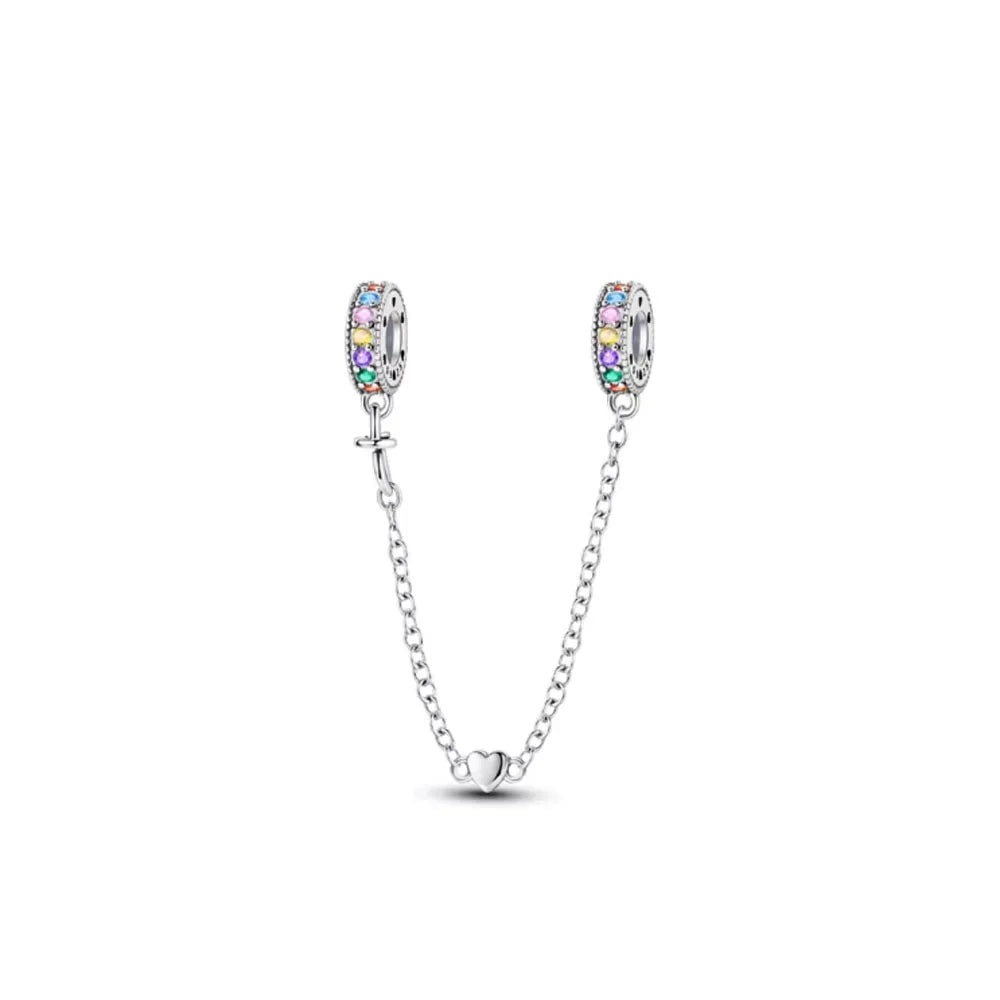 925 Sterling Silver Butterfly, Moon & Life Tree Safety Chain | Fits Original Bracelet DIY Jewelry Accessory