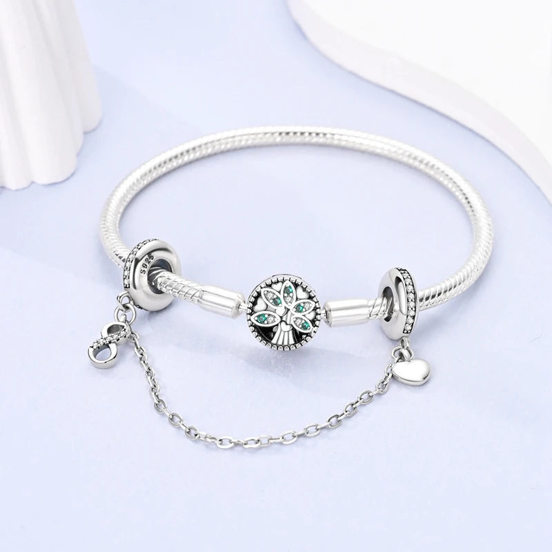 Star Moon & Evil Eye Chain Charm 🌙💙 925 Silver Bracelet Bead Women