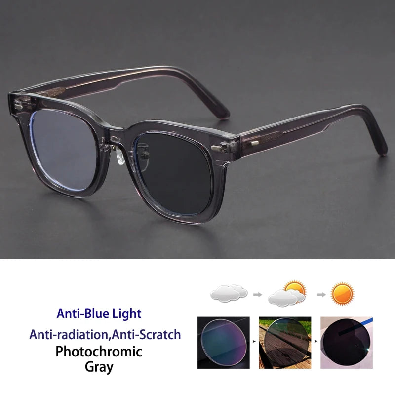 Retro Personalized Thick Acetate Round Reading Glasses – Men Women Optical Prescription Custom Presbyopia Eyeglasses