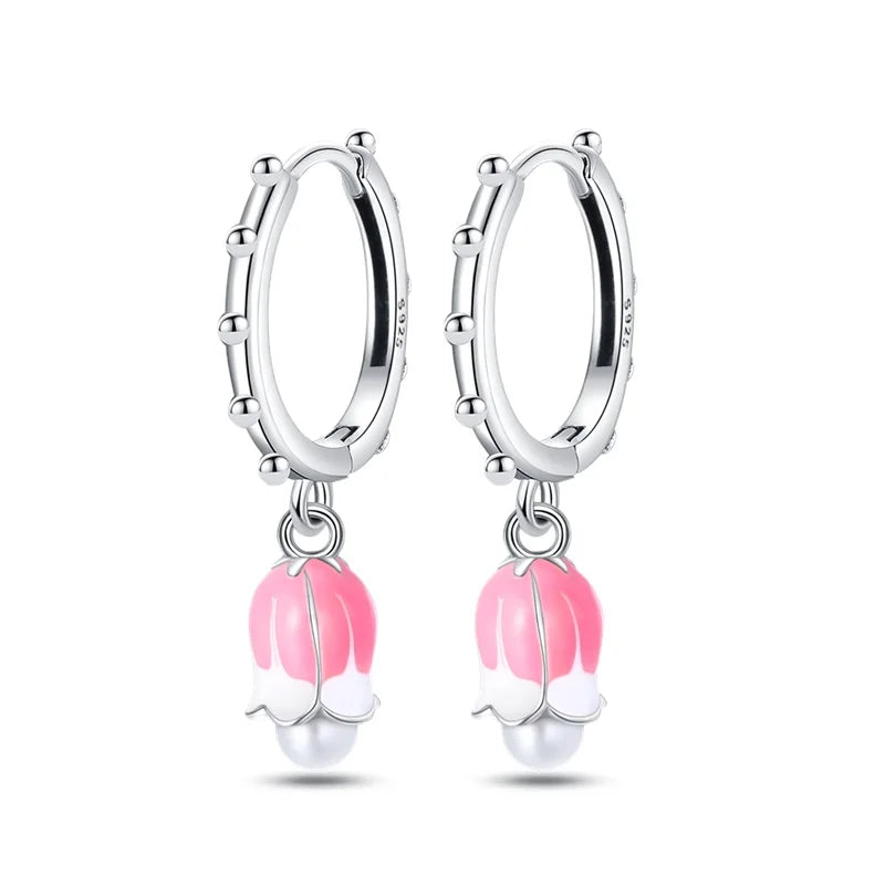 Orstarry 925 Sterling Silver Pink Sweet Bow Drop Earrings | Women’s Original Jewelry Party & Anniversary Gift
