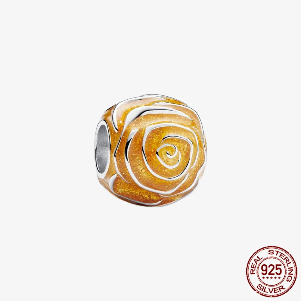 Sparkling Golden Series 925 Sterling Silver Pavé Clip Charm | Fit Original Pandora Bracelet – DIY Jewelry Christmas Gift