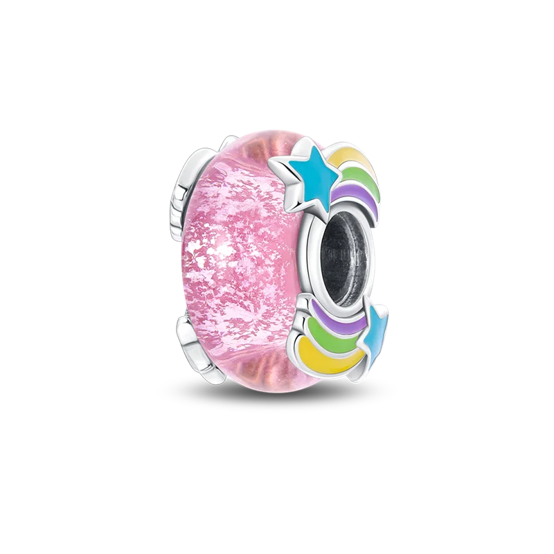 925 Sterling Silver Colorful Luminous Charms | Shell Turtle Star Beads