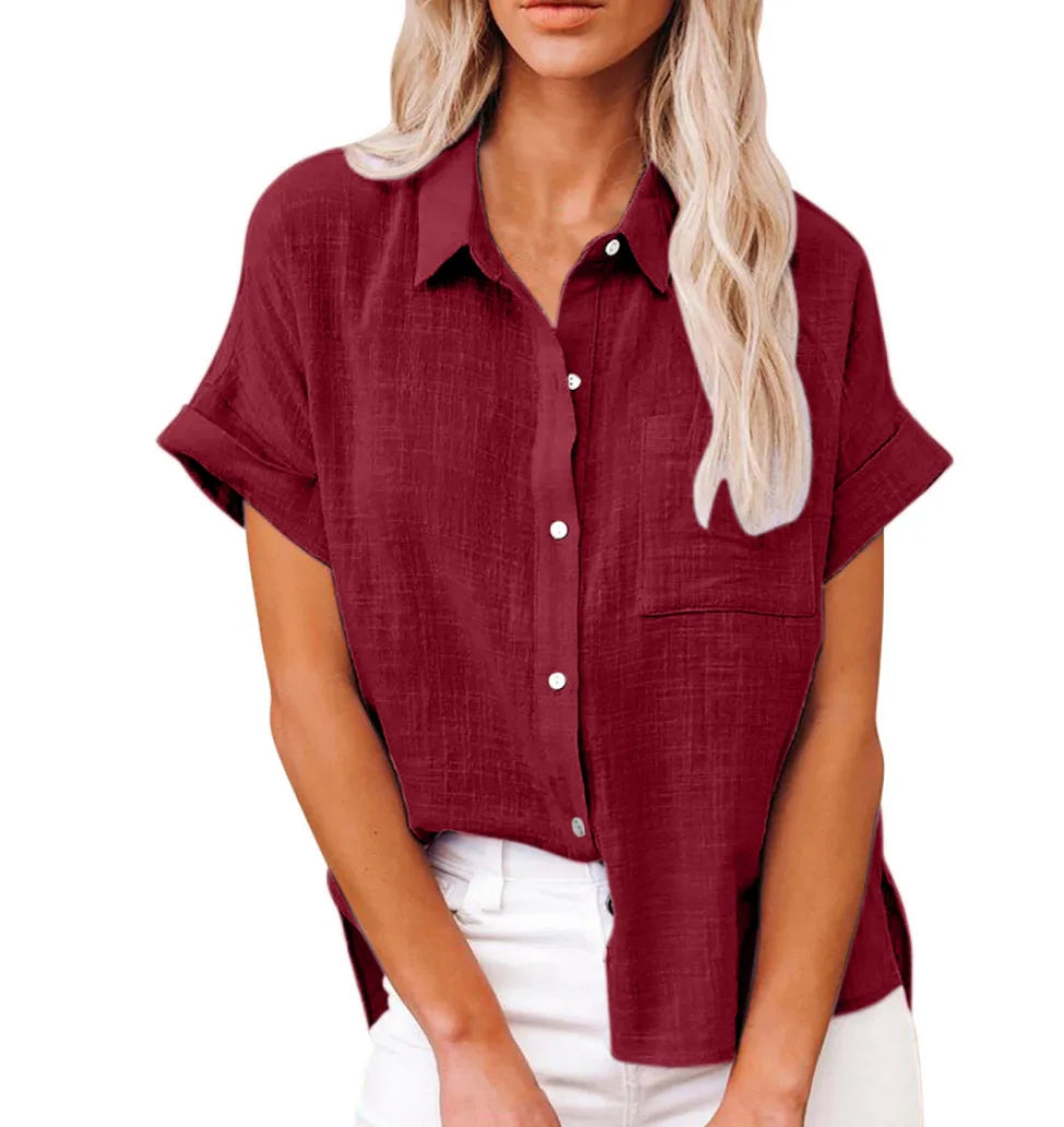 Women’s Cotton Linen T-Shirt | Summer Loose Fit Top | Casual Streetwear Blouse for Ladies