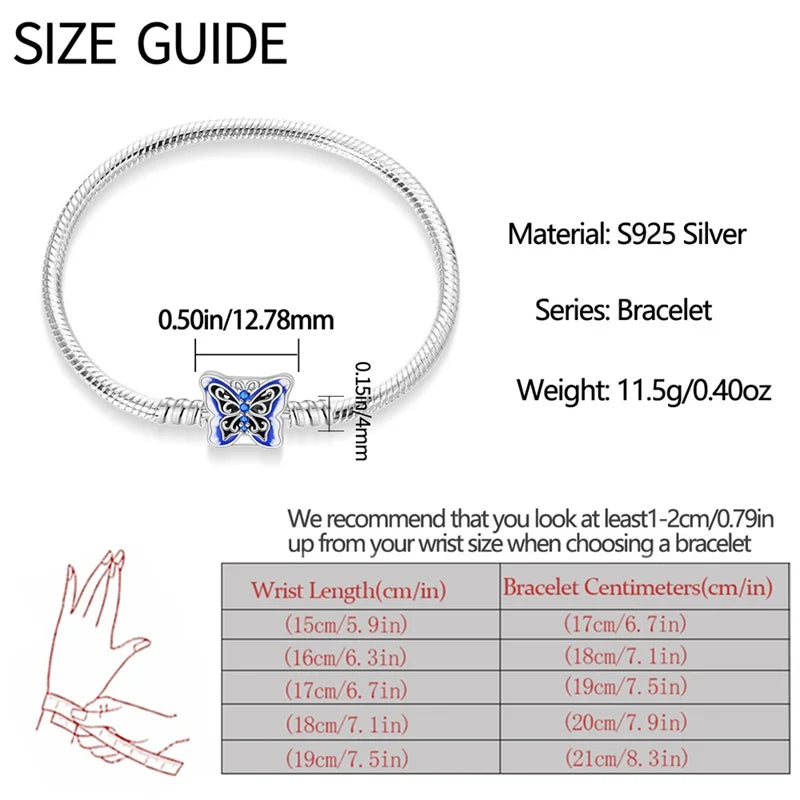 S925 Sterling Silver Snake Bone Chain Bracelet | Pandora Fit DIY Jewelry