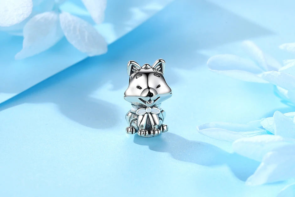 Original Sterling Silver Pet Paw Charm | Love Dog Cat Print Beads for Pandora Bracelets & DIY Jewelry